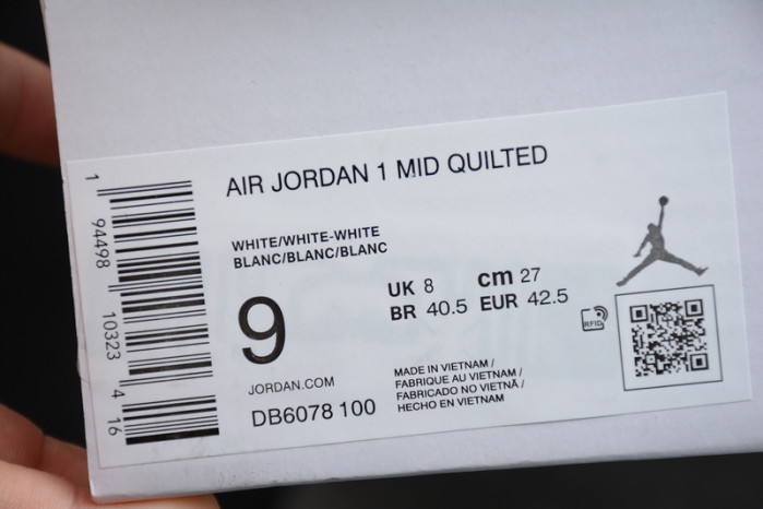 air jordan 1 mid white quilted db6078-100