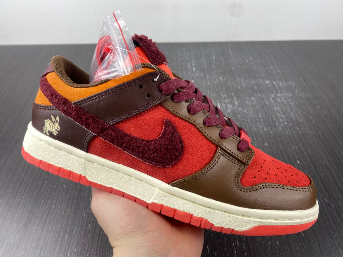 nike dunk low retro prm year of the rabbit light crimson fd4203-661
