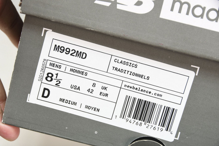 new balance 992 white silver m992md