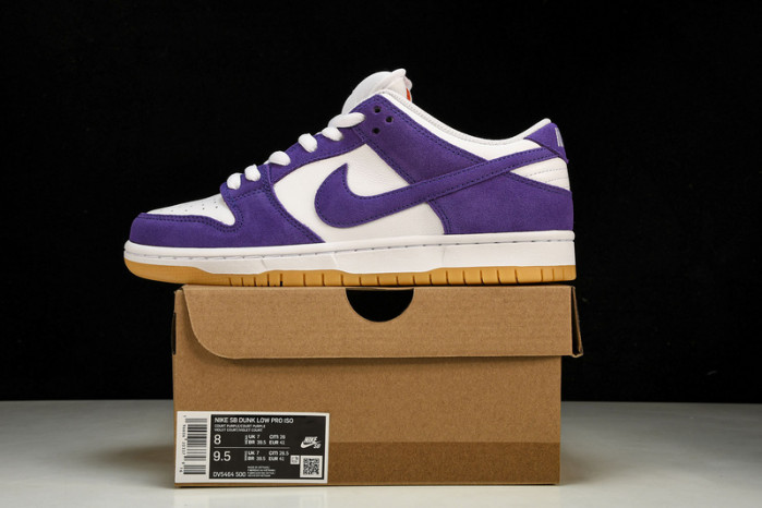 nike sb dunk low pro iso orange label court purple dv5464-500