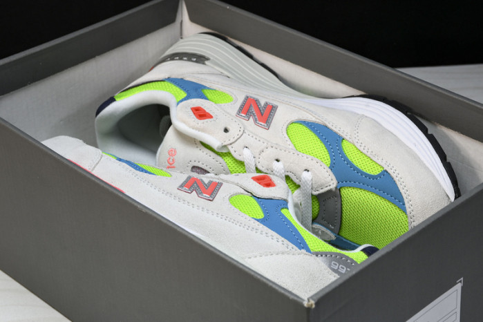 new balance 992 white neon cyan m992da
