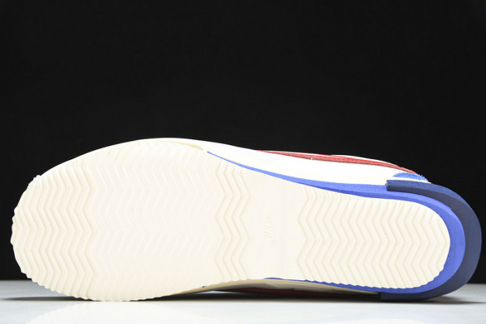 sacai x nike cortez white red navy blue dq0581-100