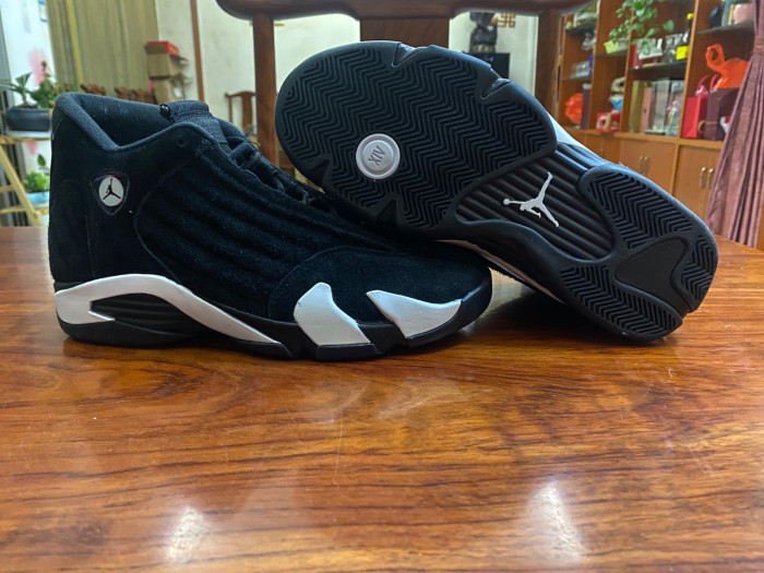 jordan 14 “black/white/university red” 487471-016