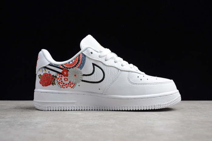 nike air force 1 07 lny qs lunar new year white flowers womens - aj8298-100